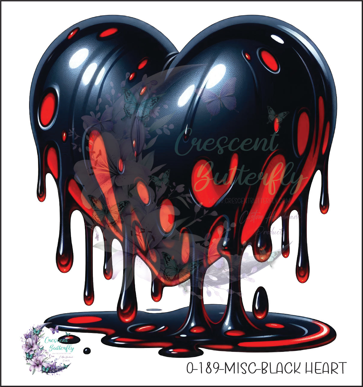 0-189-Misc-Black Heart UV DTF Decal