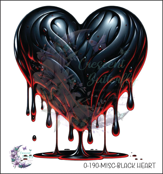 0-190-Misc-Black Heart UV DTF Decal