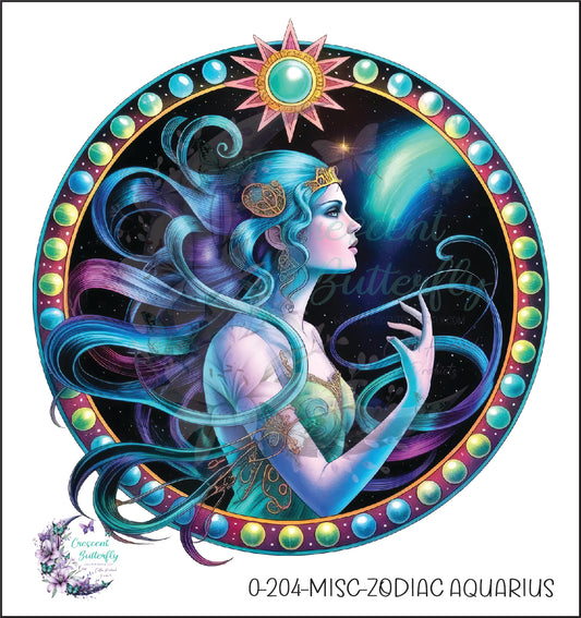 0-204-Misc-Zodiac Aquarius UV DTF Decal
