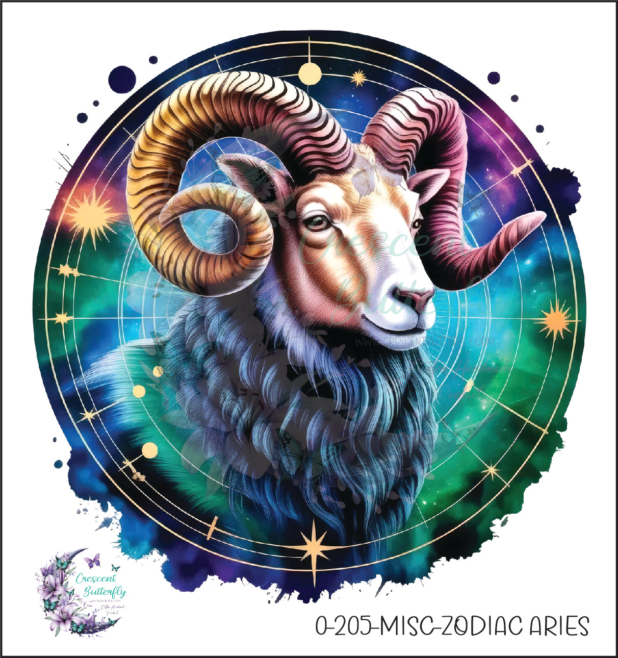 0-205-Misc-Zodiac Aries UV DTF Decal