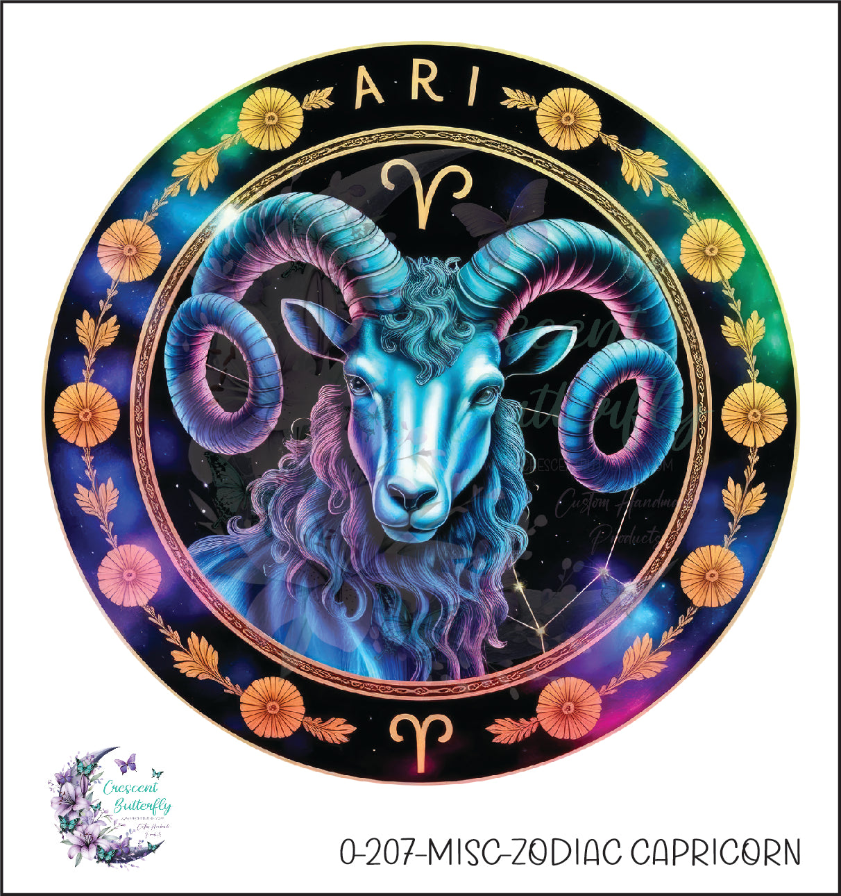 0-207-Misc-Zodiac Capricorn UV DTF Decal