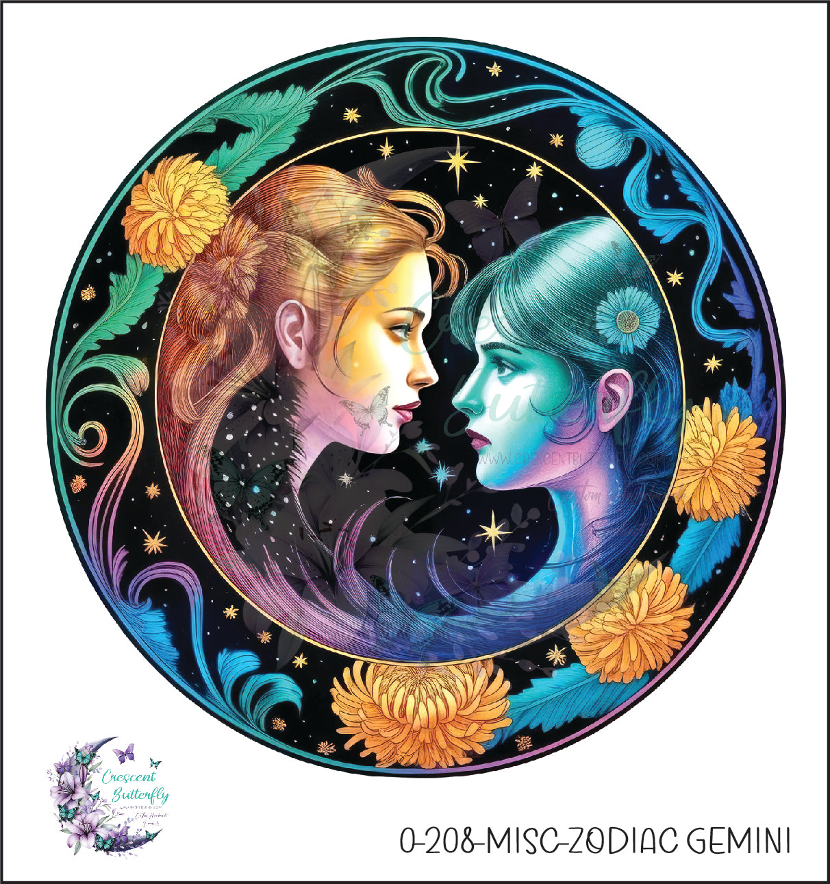 0-208-Misc-Zodiac Gemini UV DTF Decal