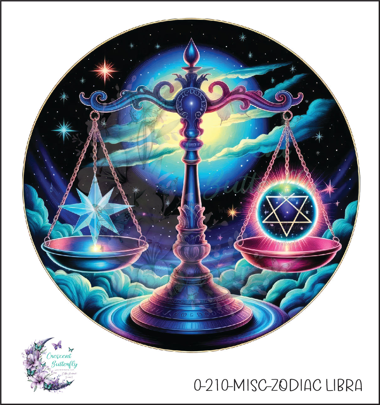 0-210-Misc-Zodiac Libra UV DTF Decal