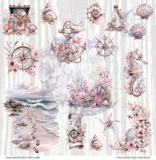 1-026-Element Sheet-Pink Beach UV DTF