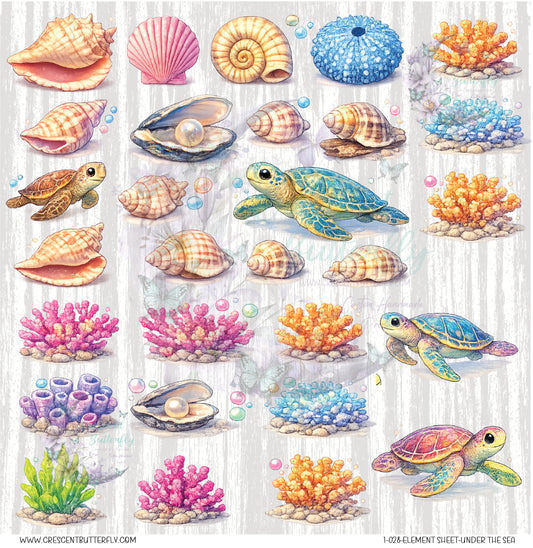 1-028-Element Sheet-Under The Sea UV DTF
