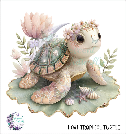 1-041-Tropical-Turtle UV DTF Decal