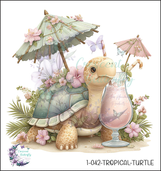 1-042-Tropical-Turtle UV DTF Decal