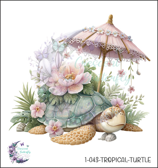 1-043-Tropical-Turtle UV DTF Decal
