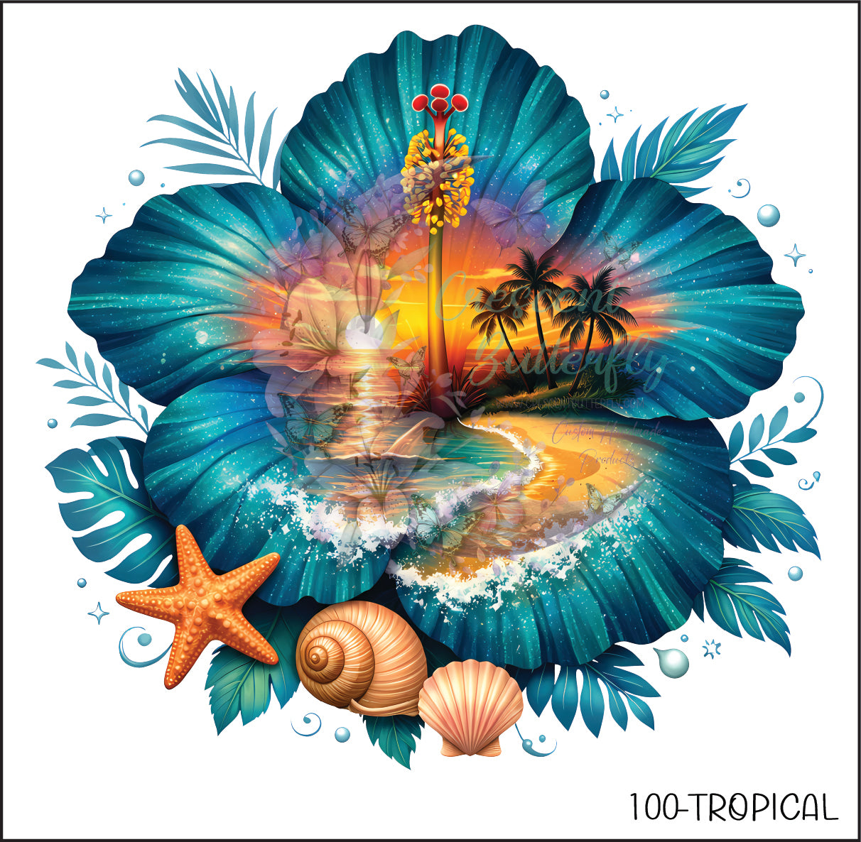100-Tropical UV DTF Decal