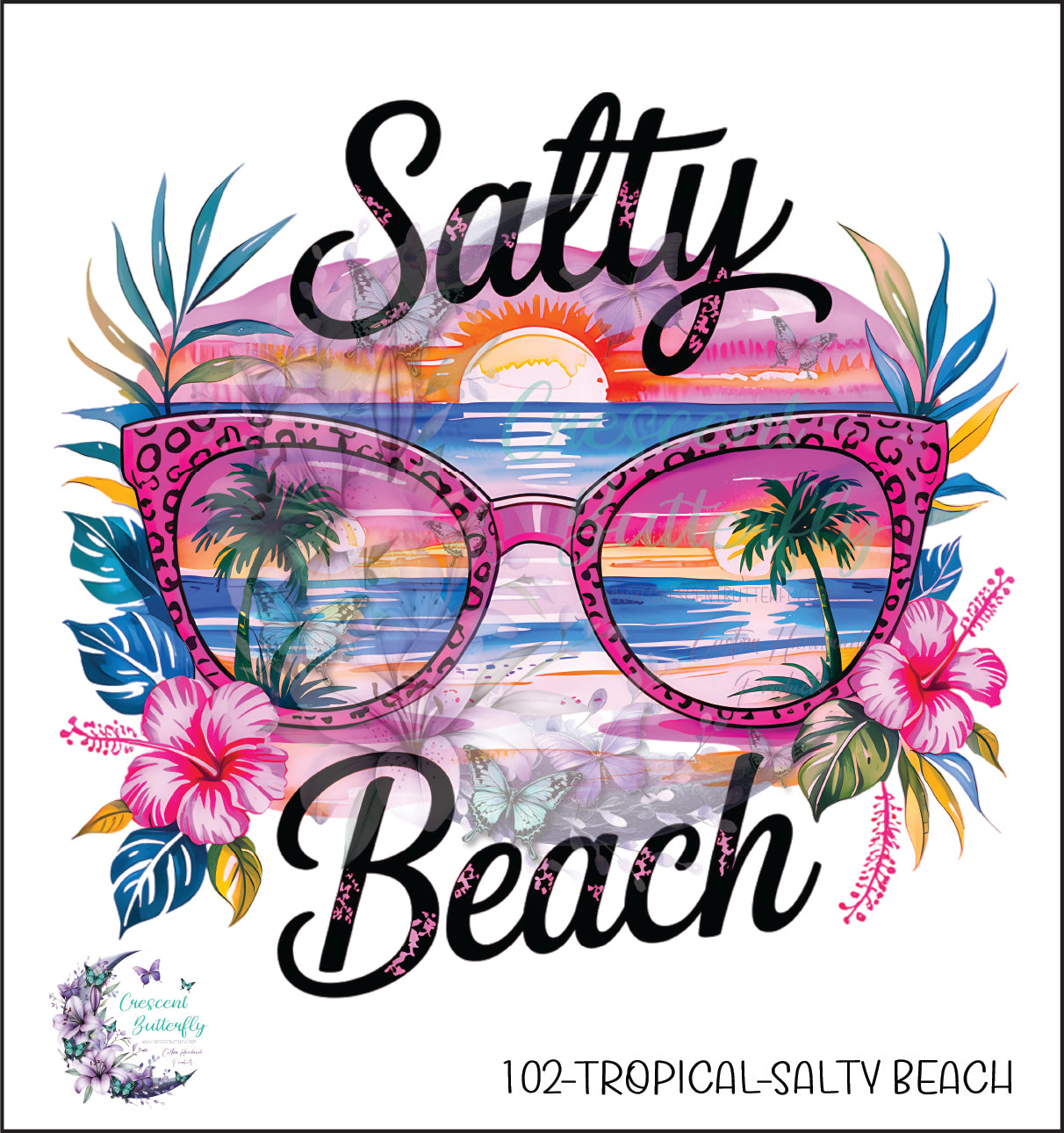 102-Tropical-Salty Beach UV DTF Decal