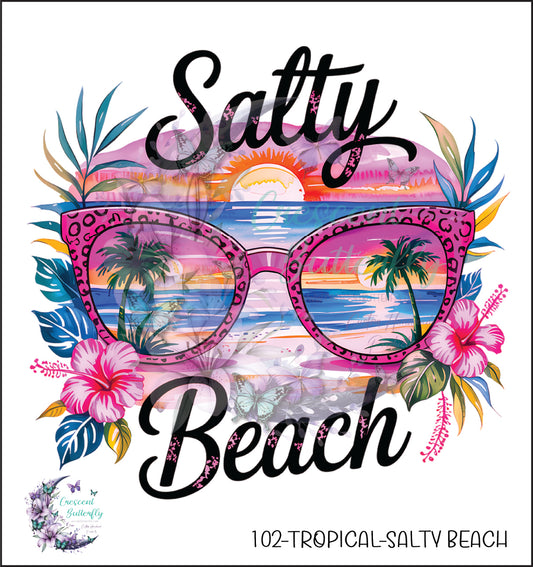 102-Tropical-Salty Beach UV DTF Decal