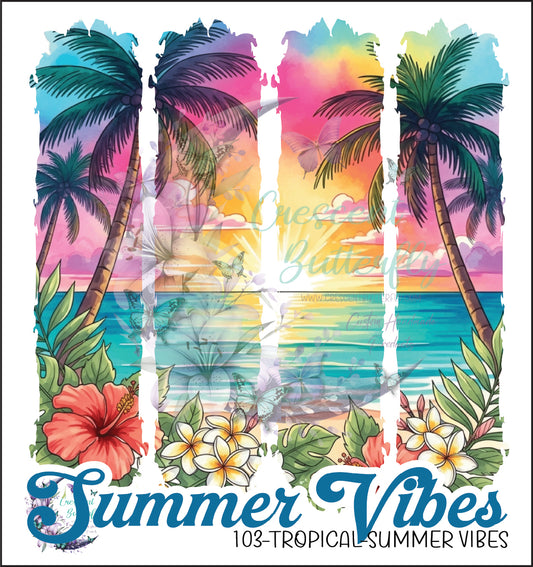 103-Tropical-Summer Vibes UV DTF Decal