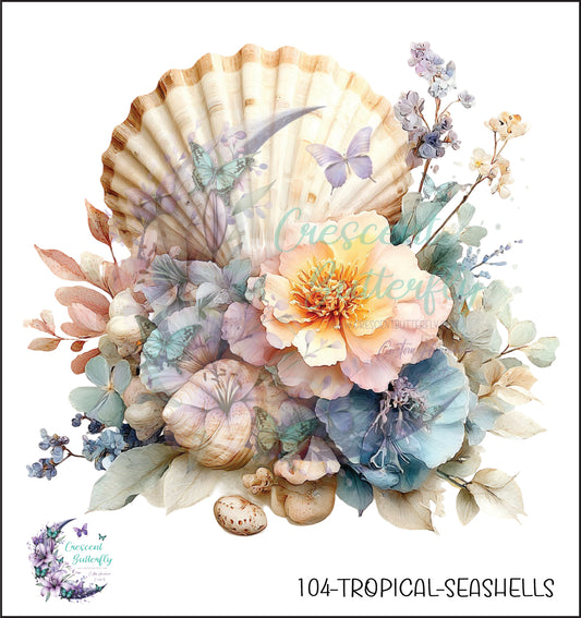104-Tropical-Seashells UV DTF Decal