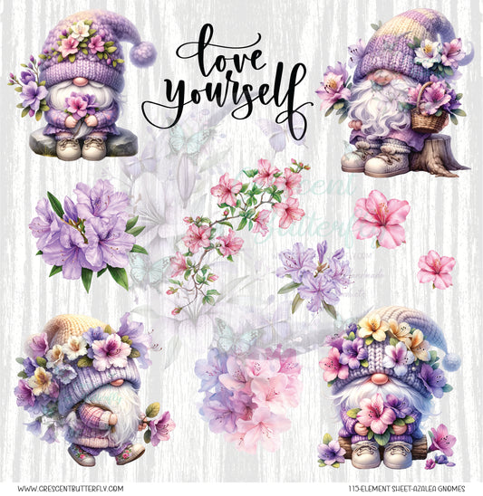115-Element Sheet-Azalea Gnomes UV DTF