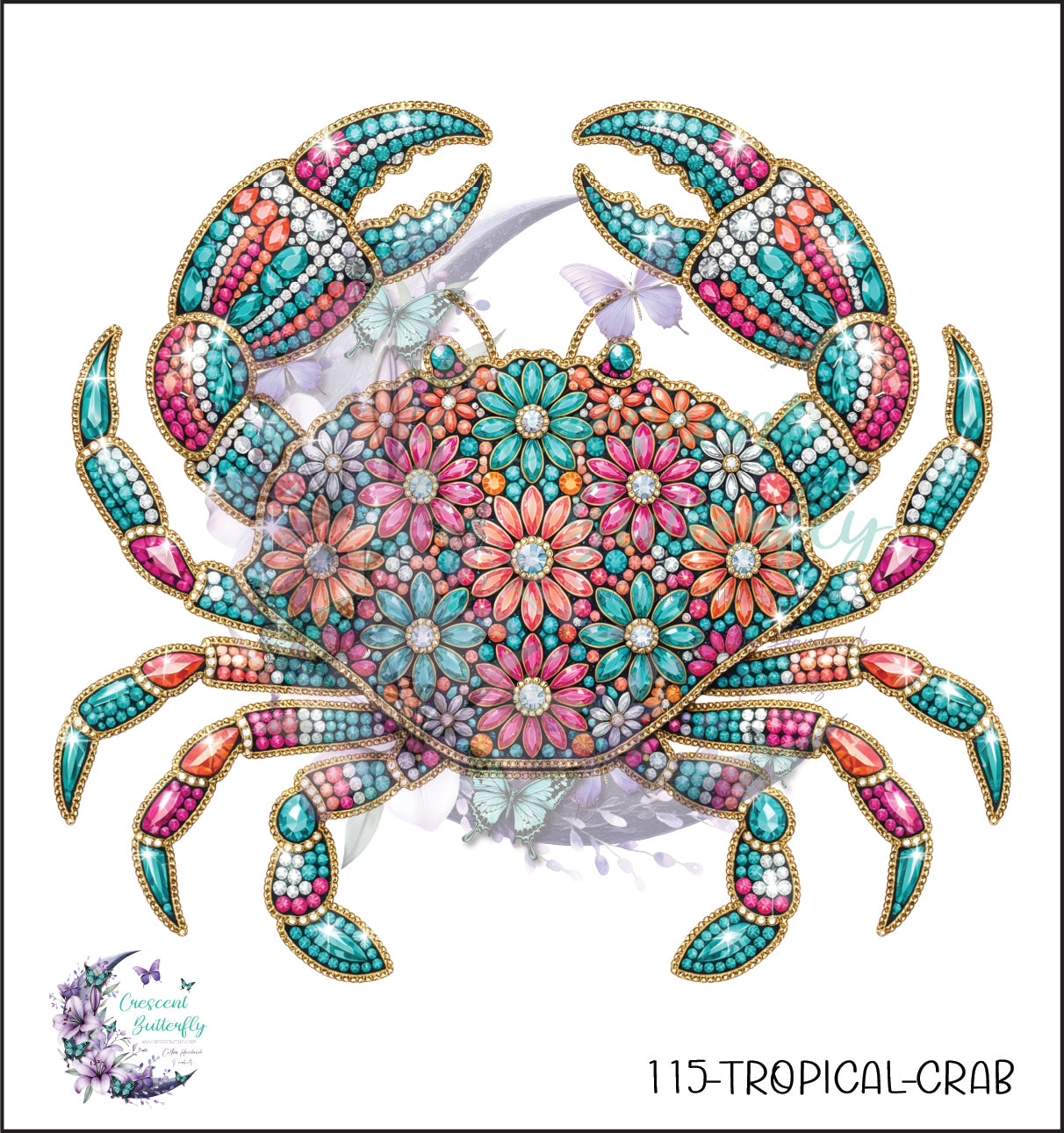 115-Tropical-Crab UV DTF Decal