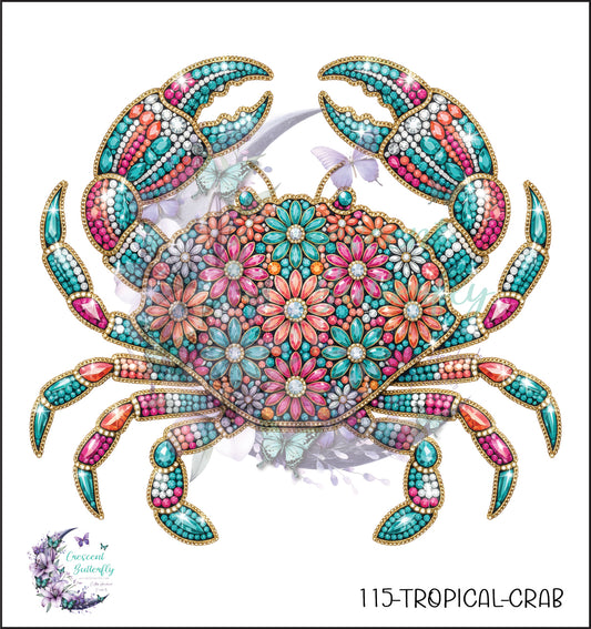 115-Tropical-Crab UV DTF Decal