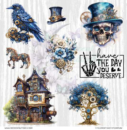 117-Element Sheet-Steampunk UV DTF