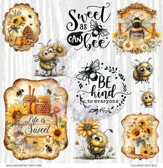 118-Element Sheet-Bees UV DTF