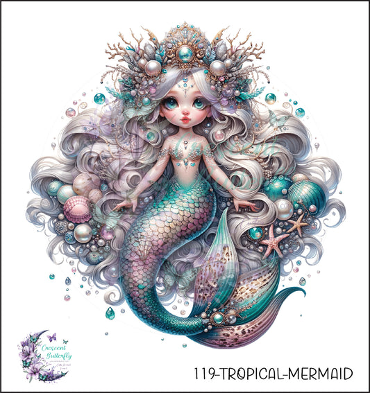 119-Tropical-Mermaid UV DTF Decal