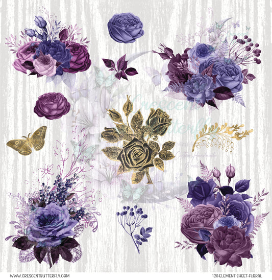 120-Element Sheet-Floral UV DTF