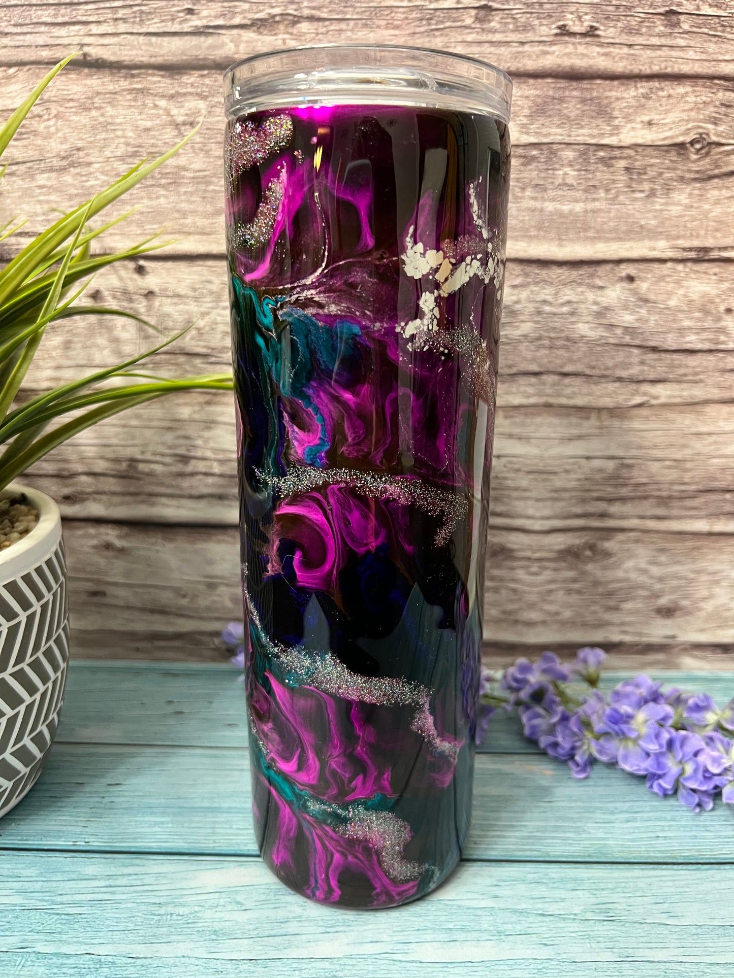 Rose Garden Handmade Custom Epoxy Tumbler