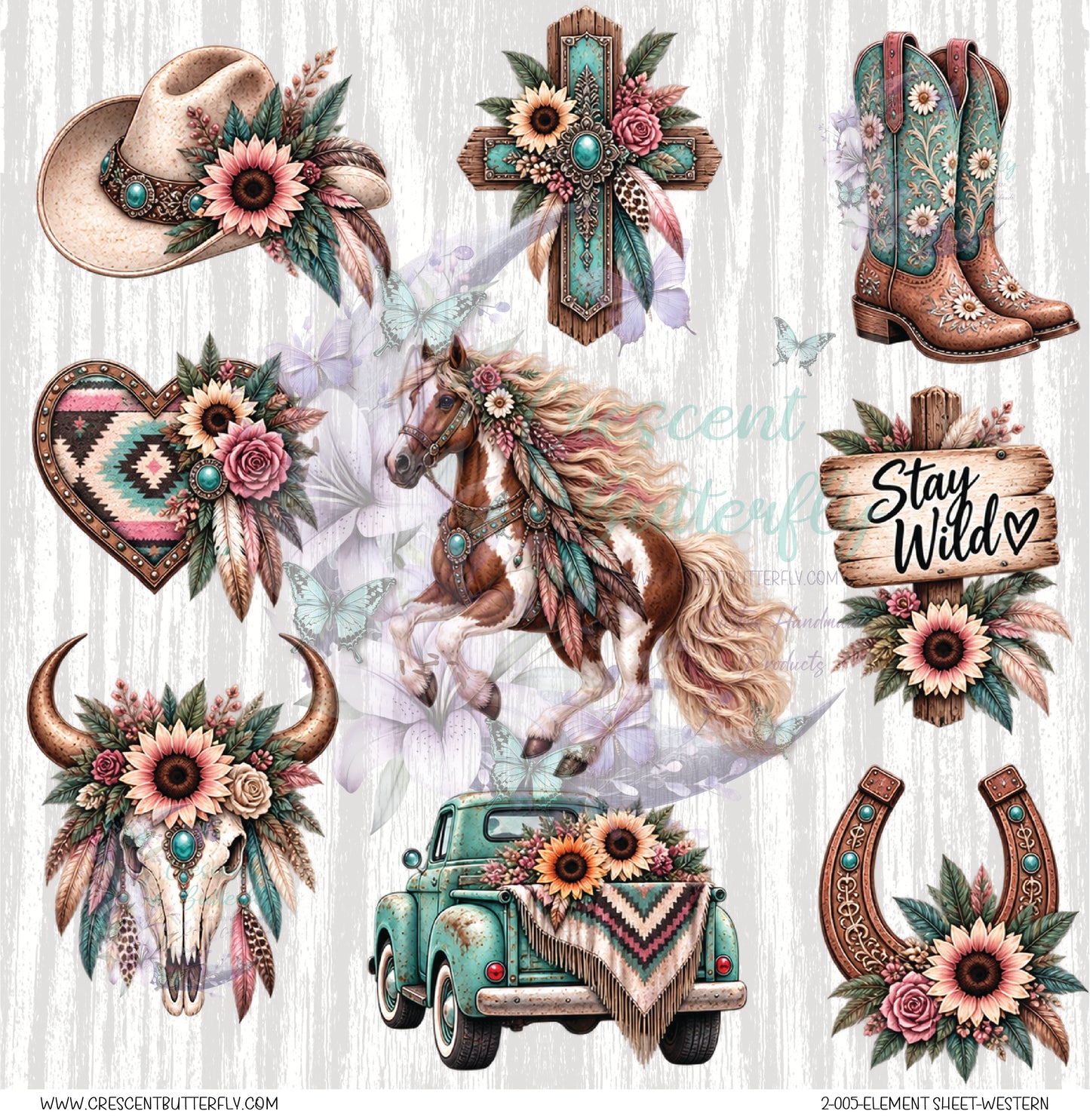2-005-Element Sheet-Western UV DTF