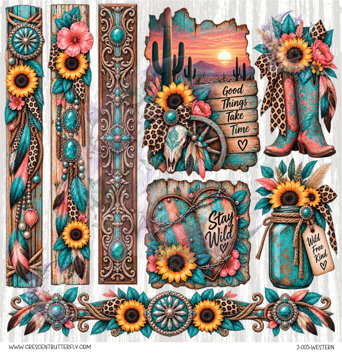 2-005-Western 10x10 UV DTF Sheet