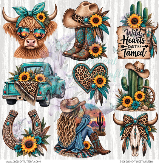 2-006-Element Sheet-Western UV DTF