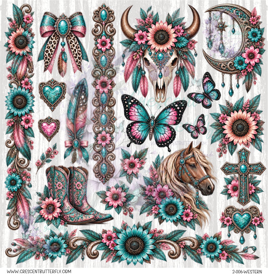 2-006-Western 10x10 UV DTF Sheet