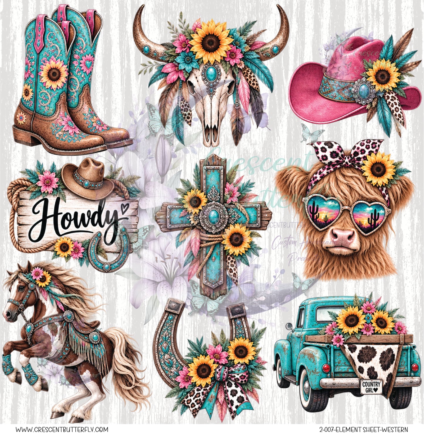 2-007-Element Sheet-Western UV DTF