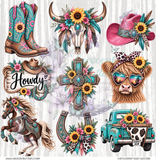 2-007-Element Sheet-Western UV DTF
