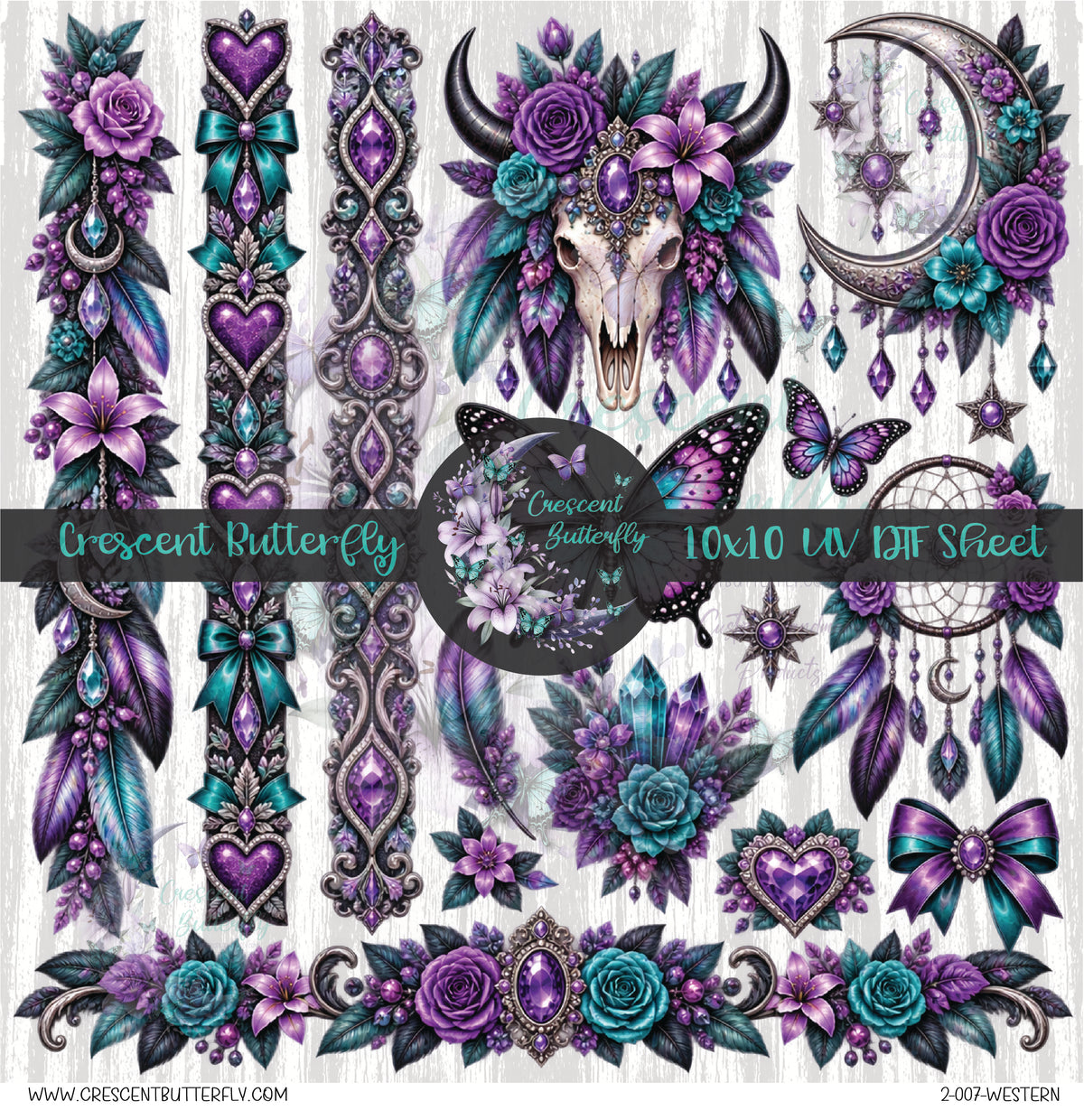 2-007-Western 10x10 UV DTF Sheet