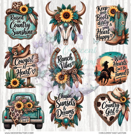 2-008-Element Sheet-Western UV DTF