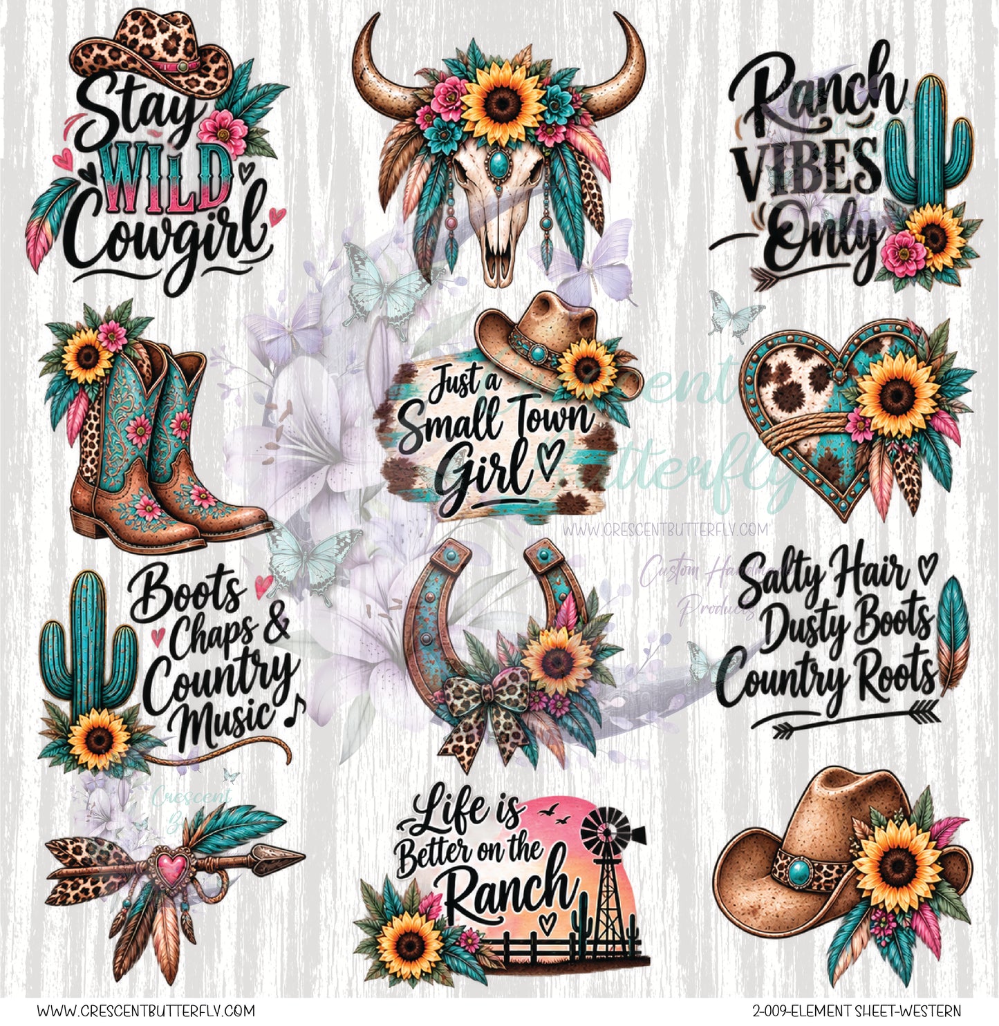 2-009-Element Sheet-Western UV DTF