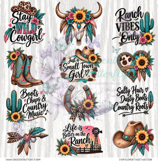 2-009-Element Sheet-Western UV DTF
