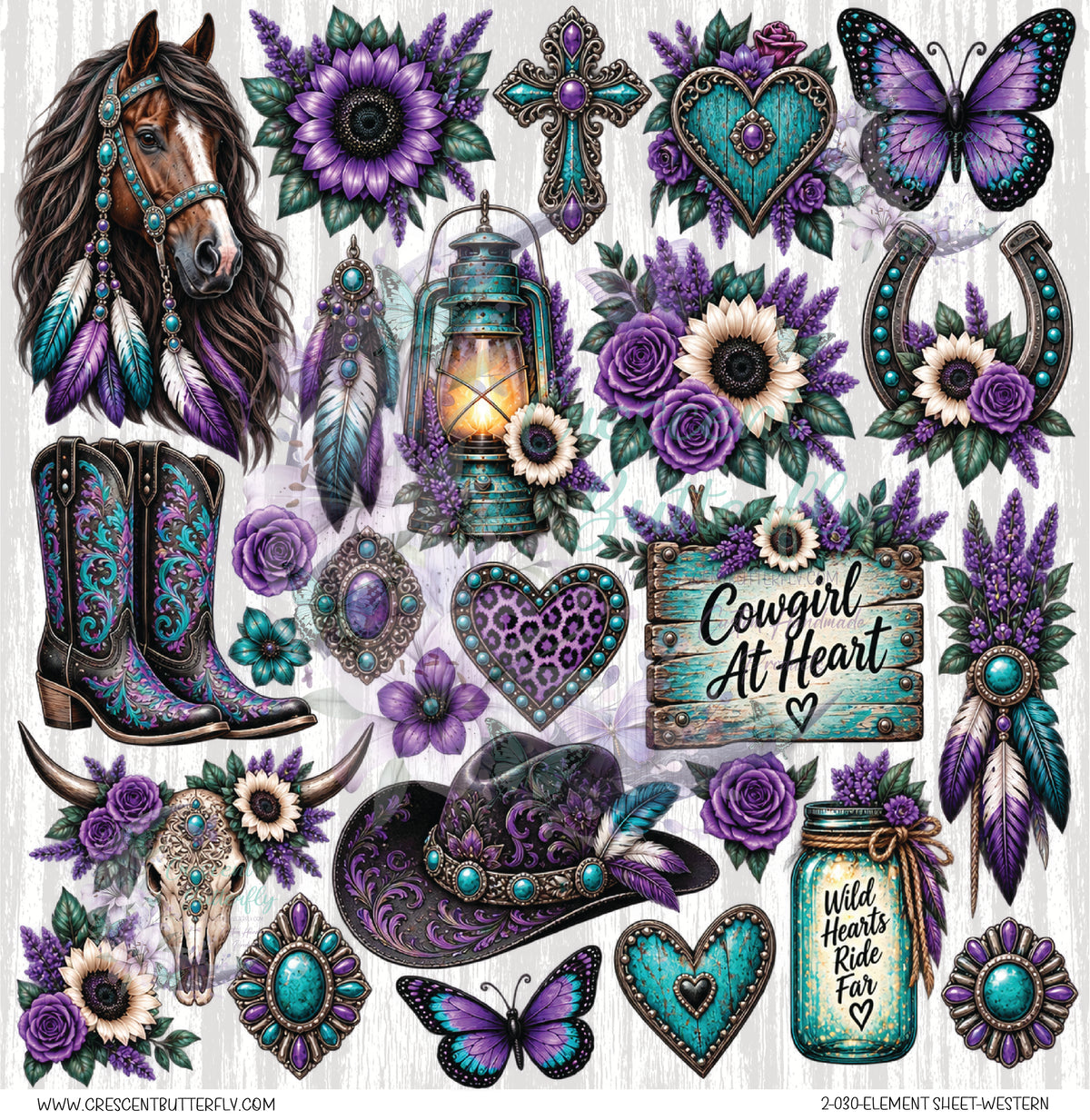 2-030-Element Sheet-Western UV DTF