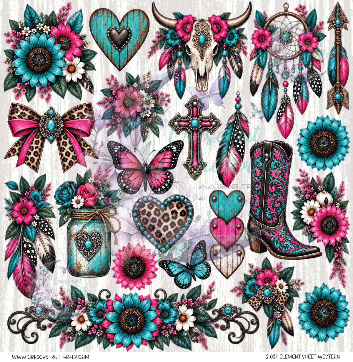 2-031-Element Sheet-Western UV DTF