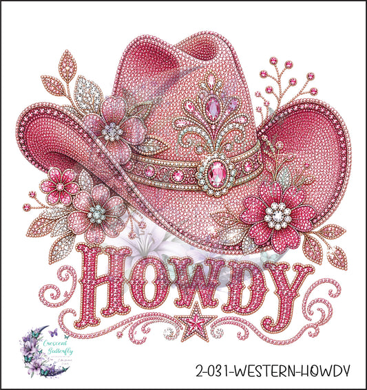 2-031-Western-Howdy UV DTF Decal