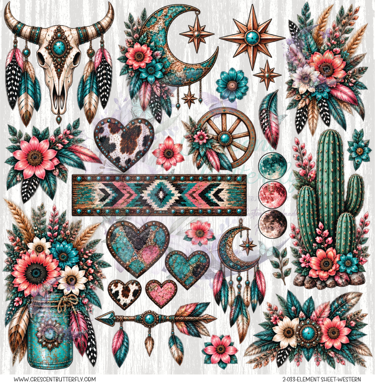 2-033-Element Sheet-Western UV DTF