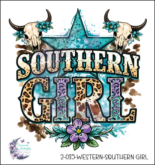 2-035-Western-Southern Girl UV DTF Decal