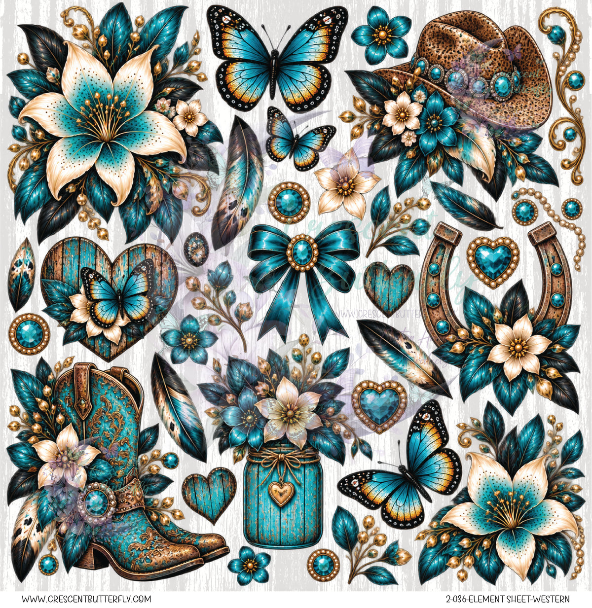 2-036-Element Sheet-Western UV DTF