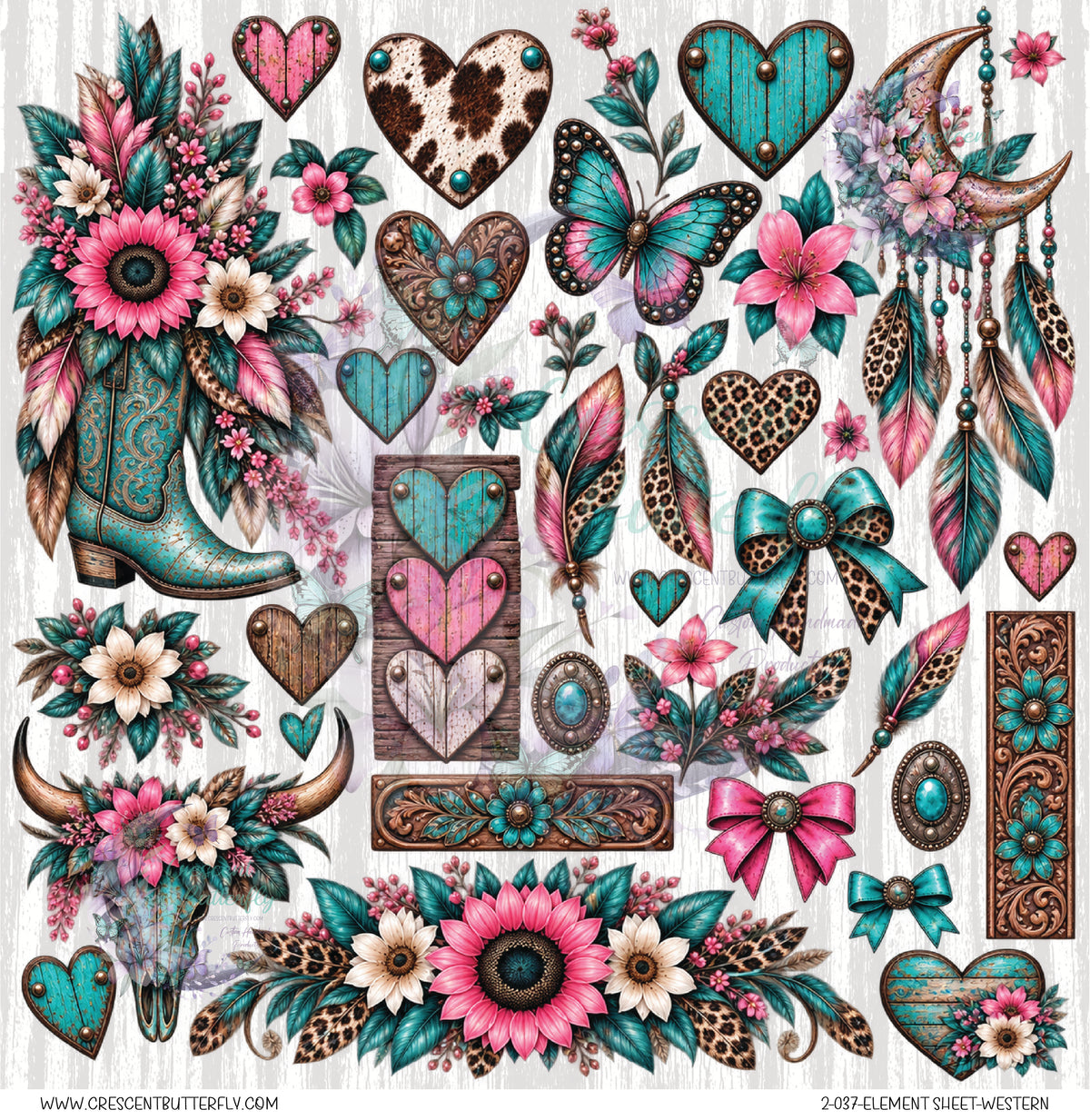 2-037-Element Sheet-Western UV DTF