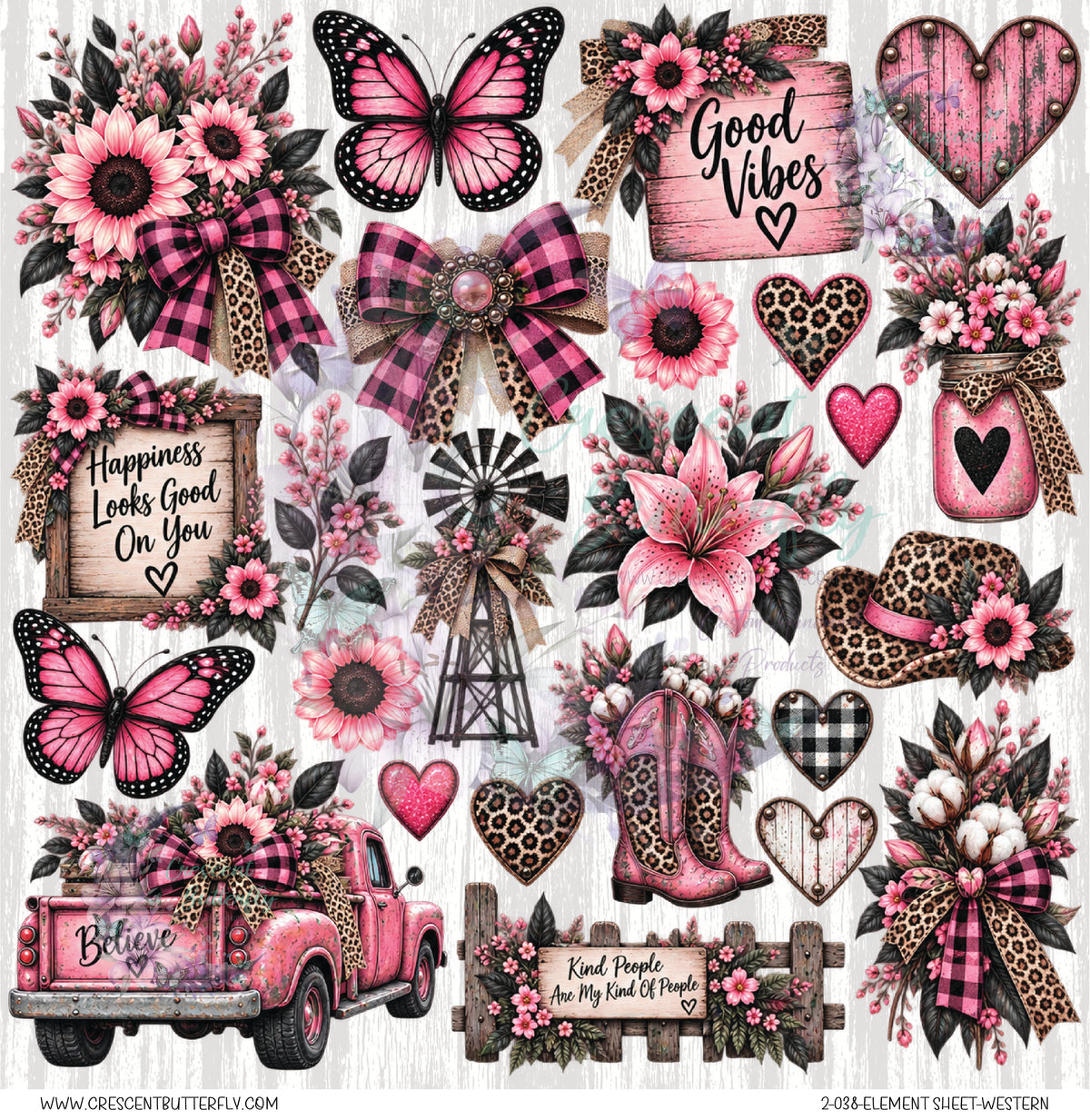 2-038-Element Sheet-Western UV DTF
