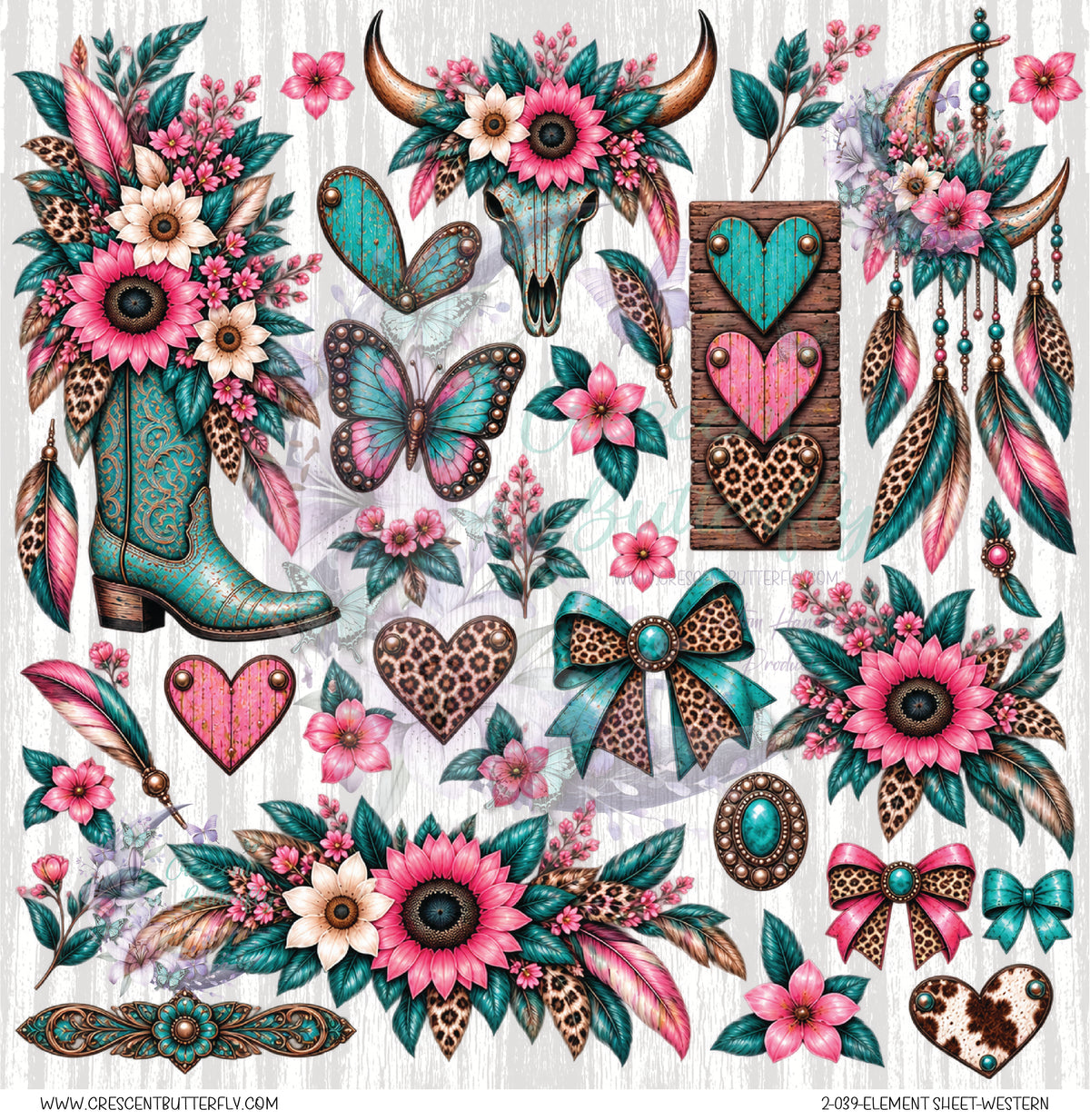 2-039-Element Sheet-Western UV DTF