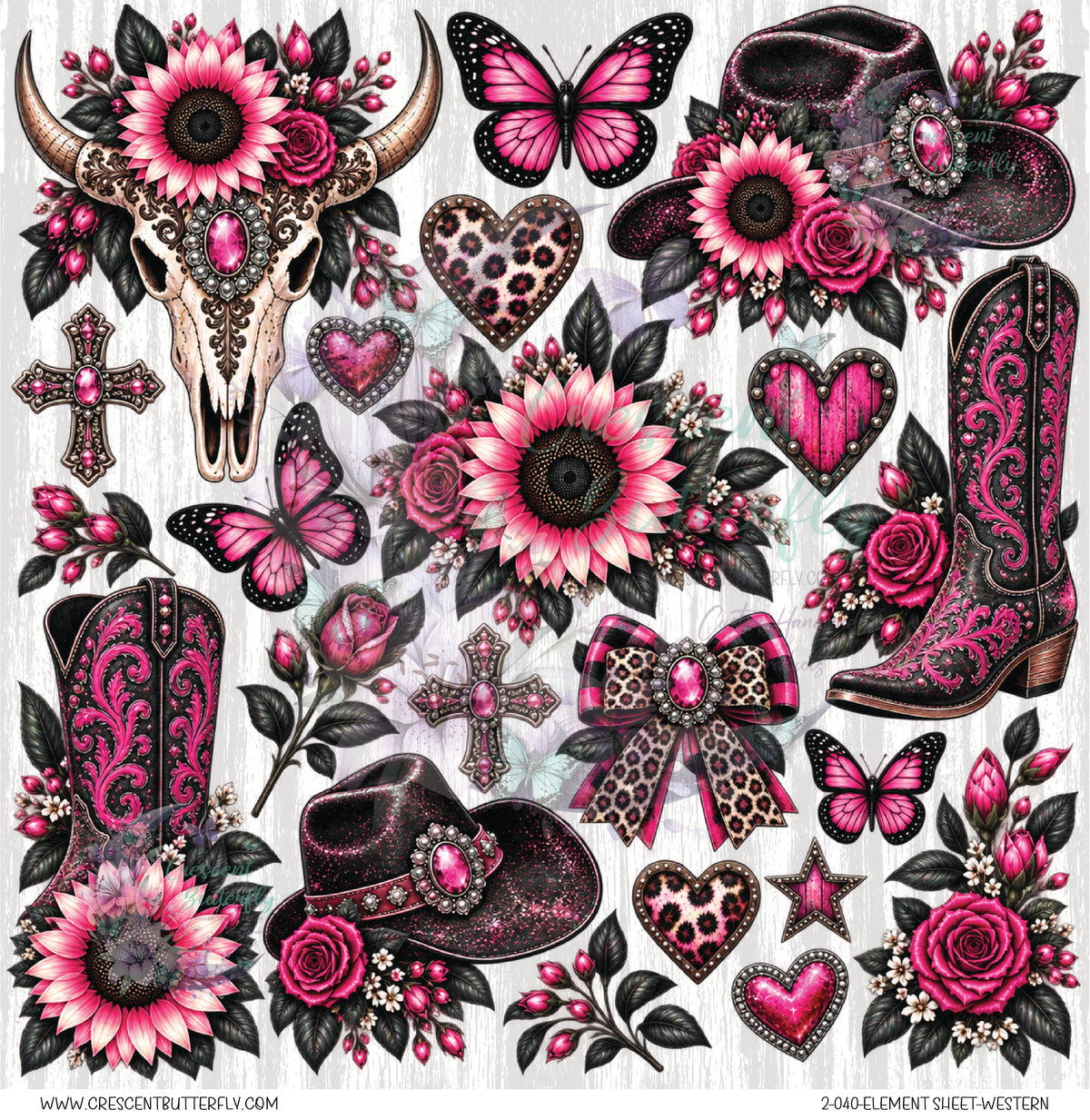 2-040-Element Sheet-Western UV DTF