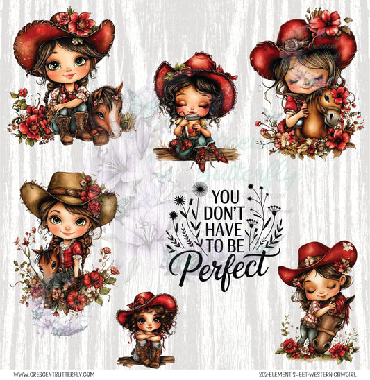 202-Element Sheet-Western Cowgirl UV DTF