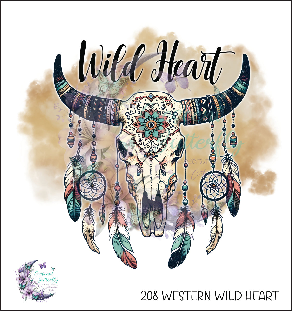 208-Western-Wild Heart UV DTF Decal