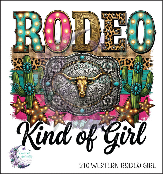 210-Western-Rodeo Girl UV DTF Decal