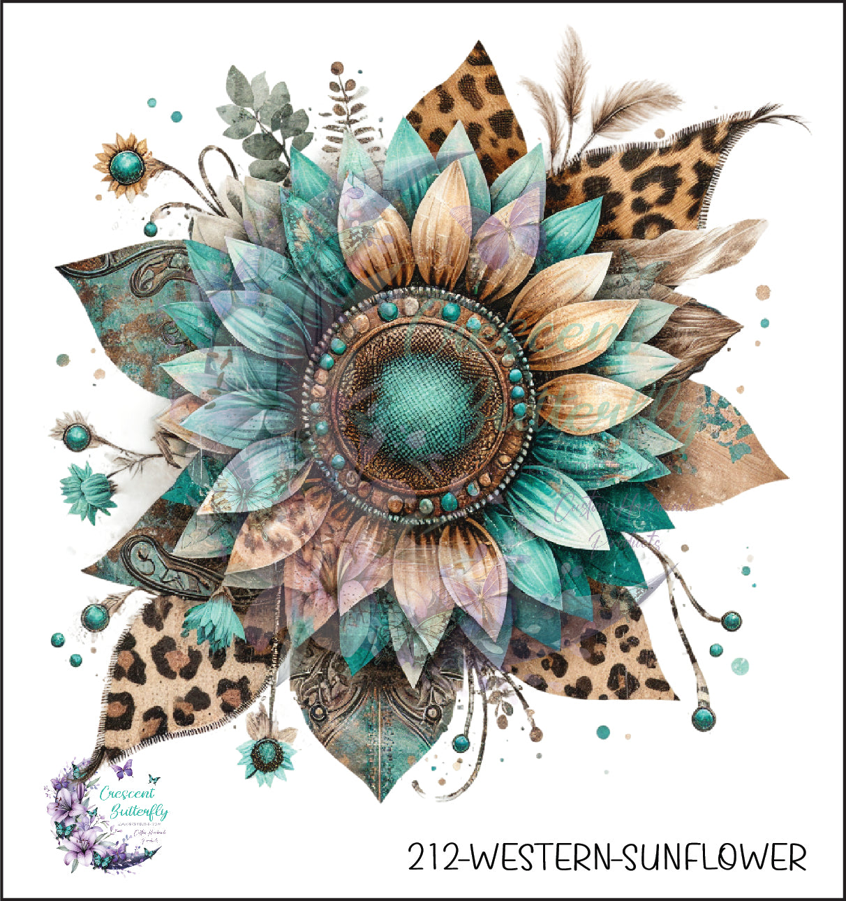 212-Western-Sunflower UV DTF Decal