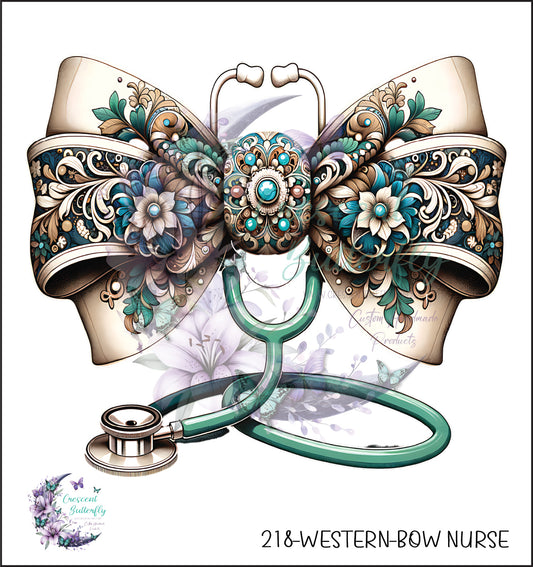 218-Western-Bow Nurse UV DTF Decal